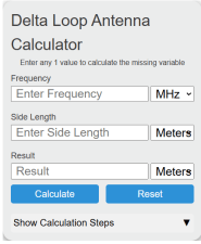 Delta Loop Calculator Full Wave Antenna Dimensions Calculator Academy