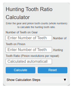 Hunting Tooth Ratio Calculator - Calculator Academy