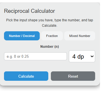 Reciprocal Calculator