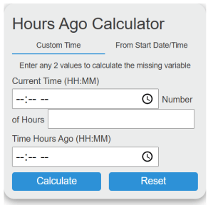 Hours Ago Calculator - Calculator Academy