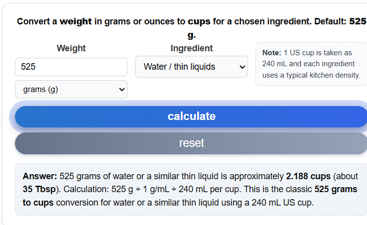 525 grams to cups - Calculator Academy