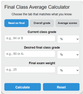 Final Class Average Calculator - Calculator Academy