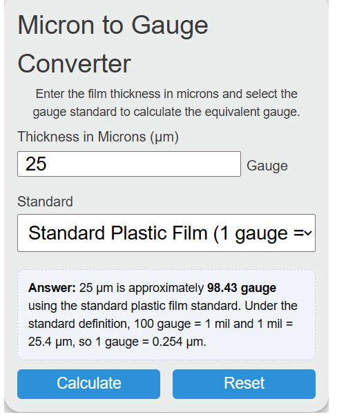 micron to gauge Converter