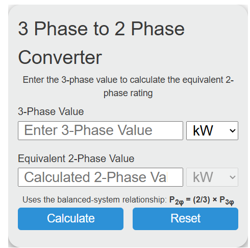 3 phase to 2 phase Converter