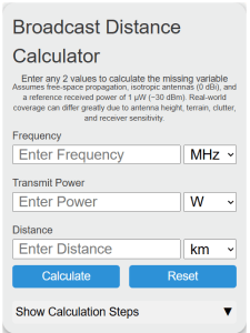 Broadcast Distance Calculator - Calculator Academy