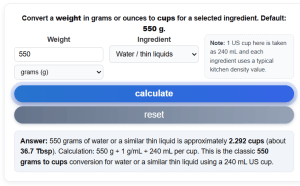 550 grams to cups - Calculator Academy