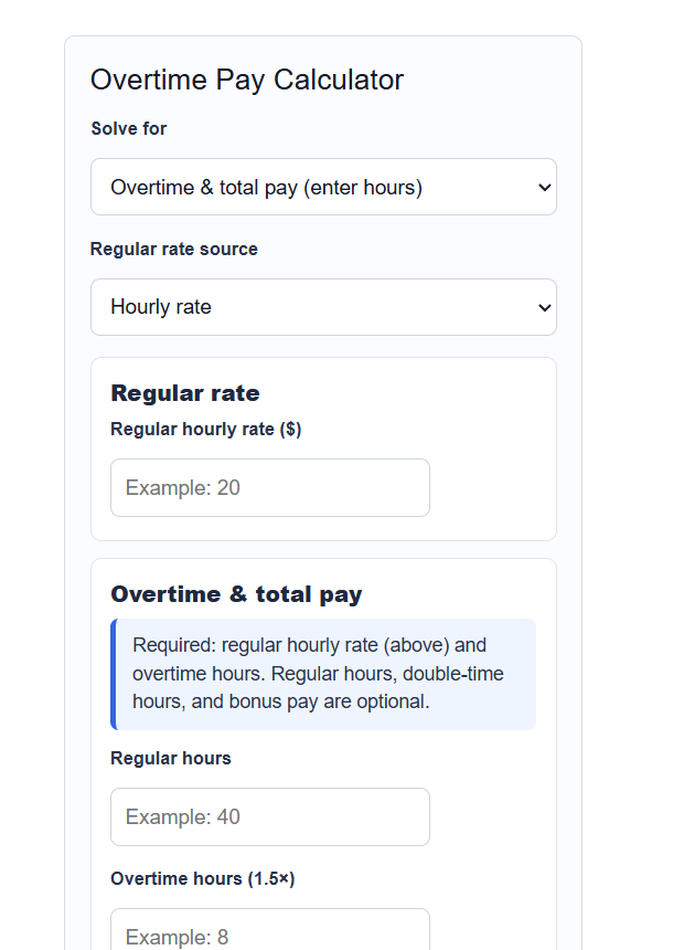 Overtime Pay Calculator