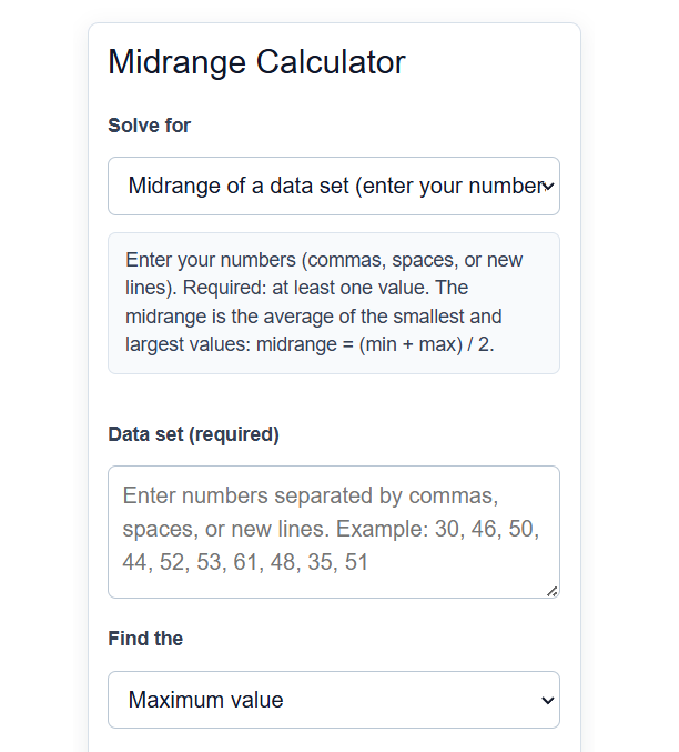 Midrange Calculator