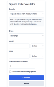 Square Inch Calculator - Area of Any Shape - Calculator Academy