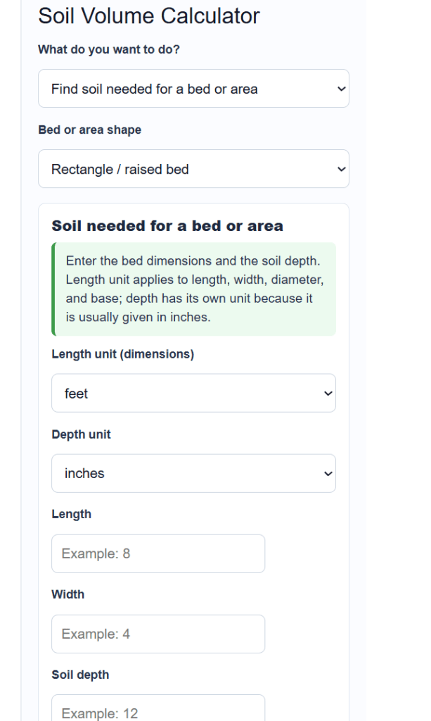 Soil Volume Calculator