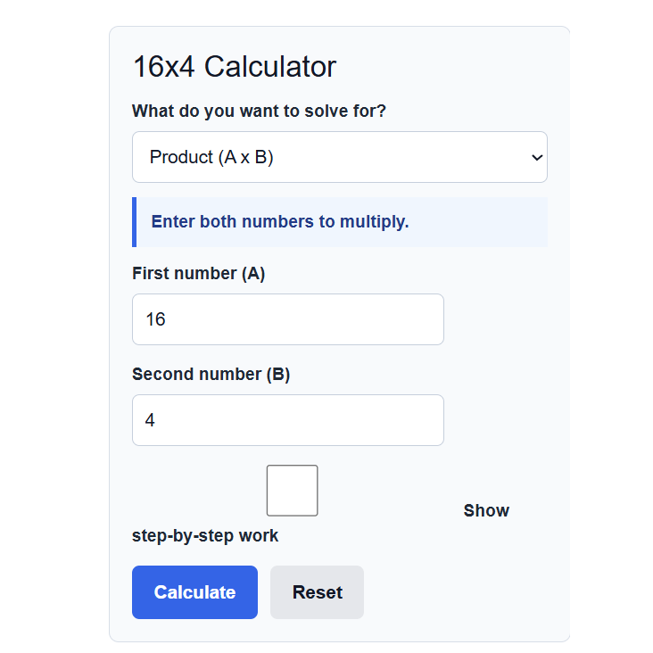 16X4 Calculator