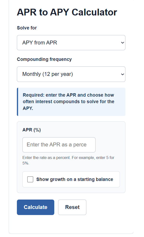 Apr To Apy Calculator