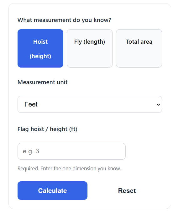 American Flag Dimensions Calculator