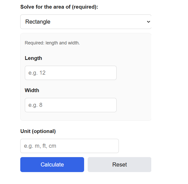 Area Calculator
