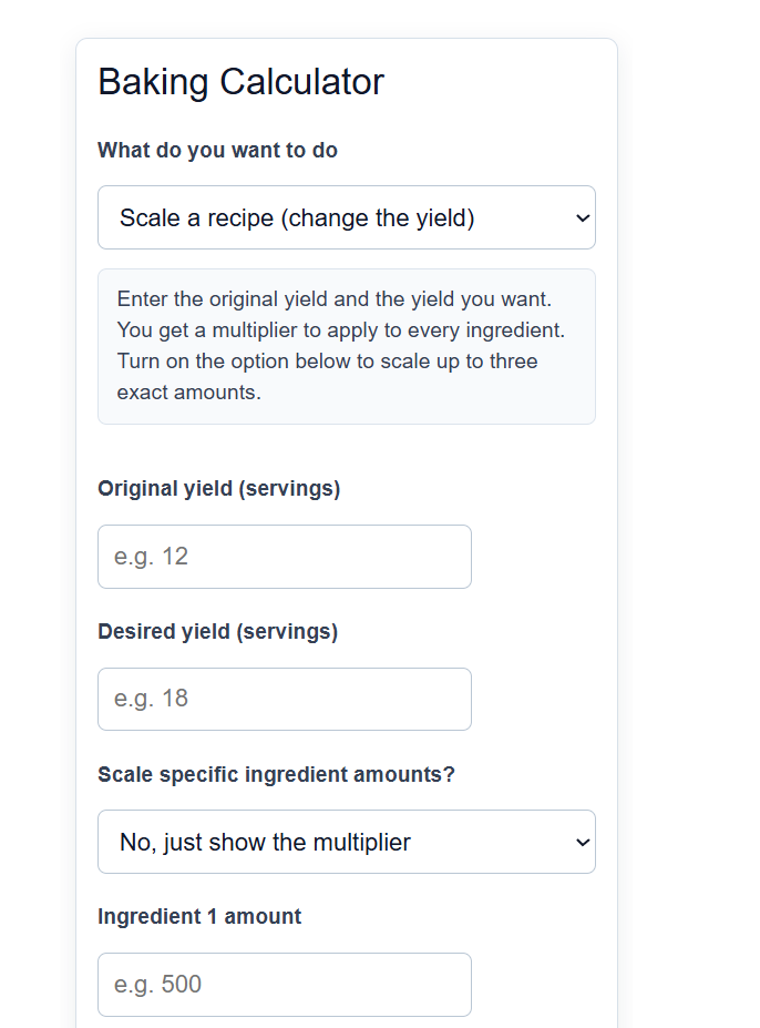 Baking Calculator