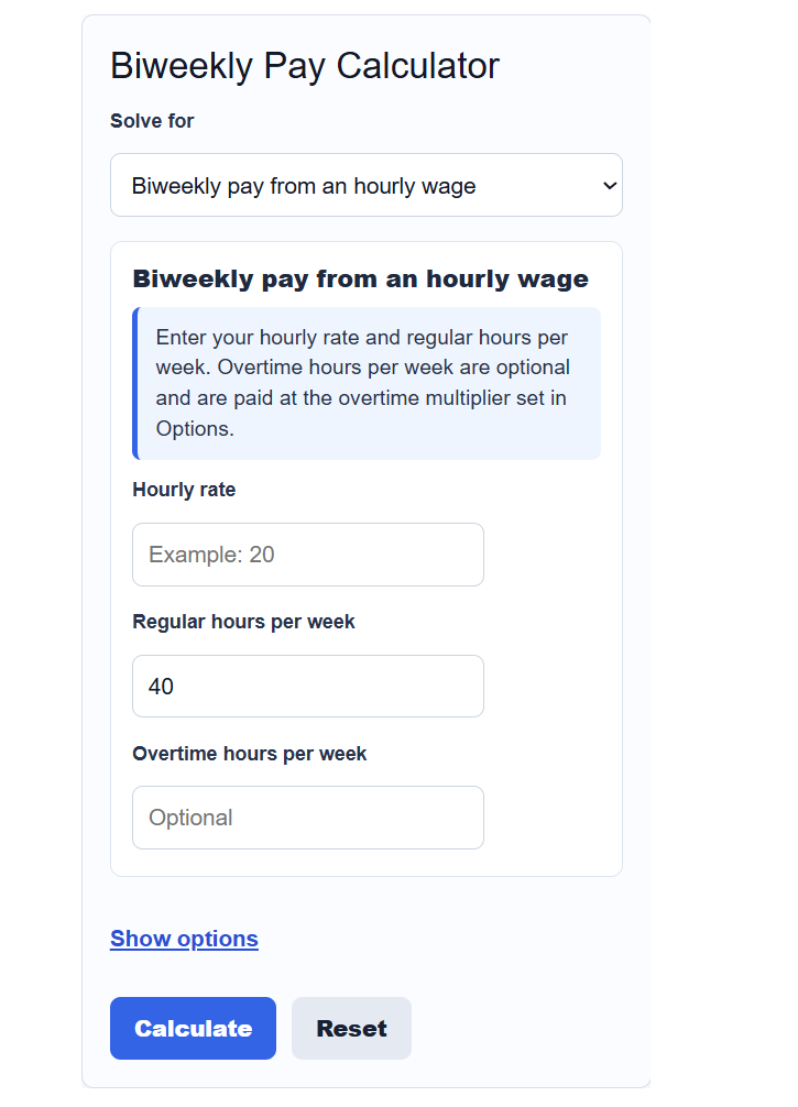 Biweekly Pay Calculator