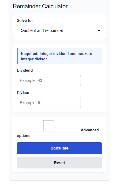 Remainder Calculator