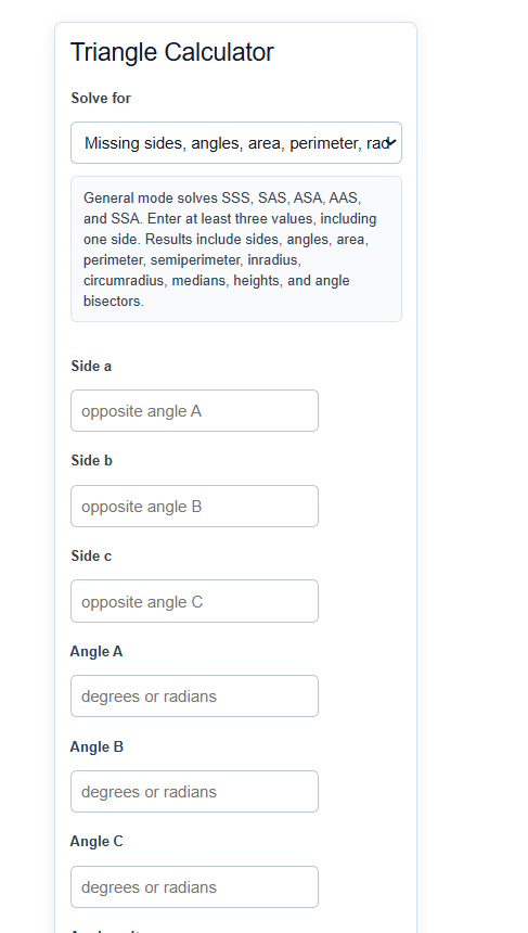 Triangle Calculator