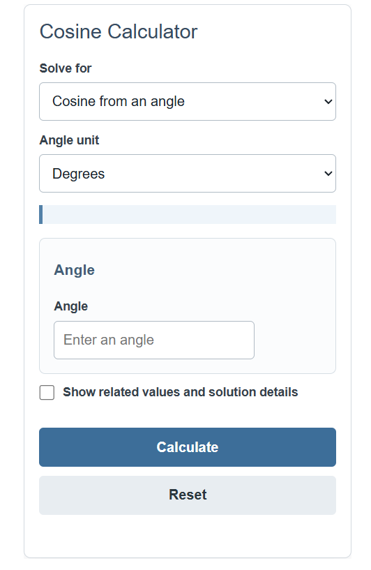 cosine calculator