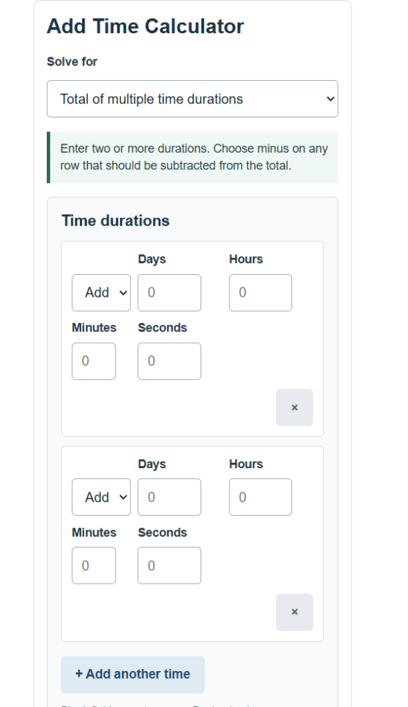 add time calculator