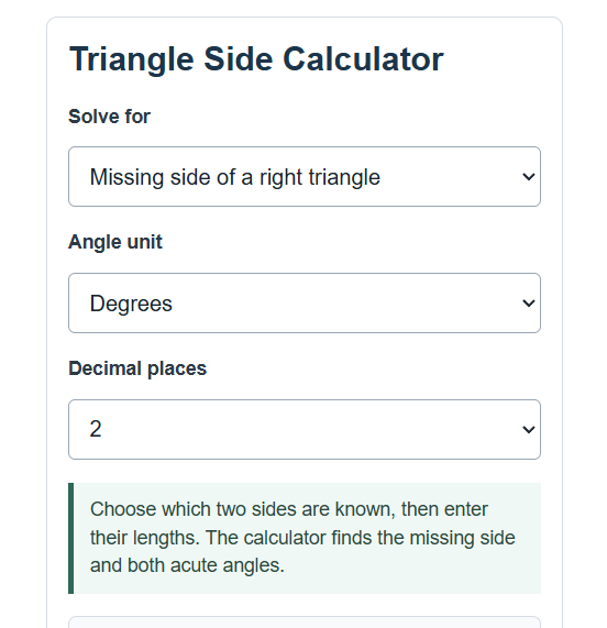 triangle side calculator
