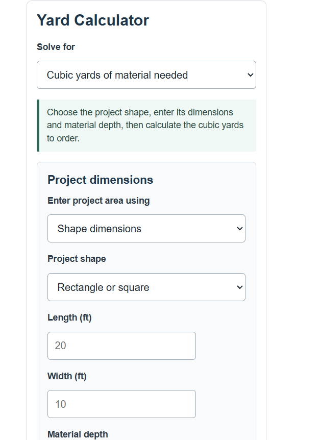 yard calculator