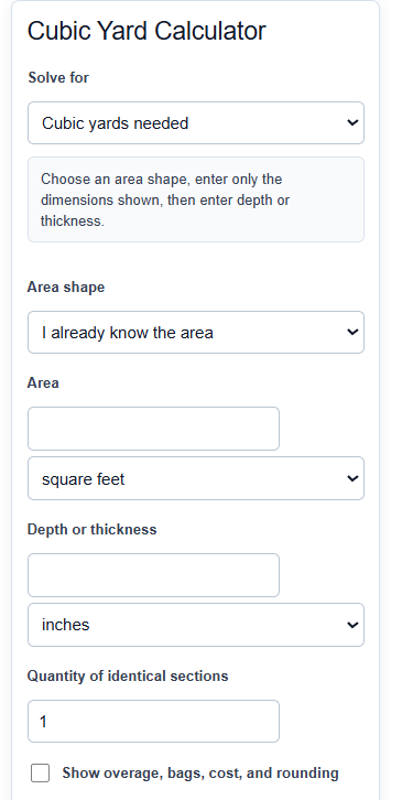 Cubic Yard Calculator