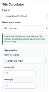 Tile Couter Tile Calculator - How Many Tiles & Boxes You Need - Calculator Academy