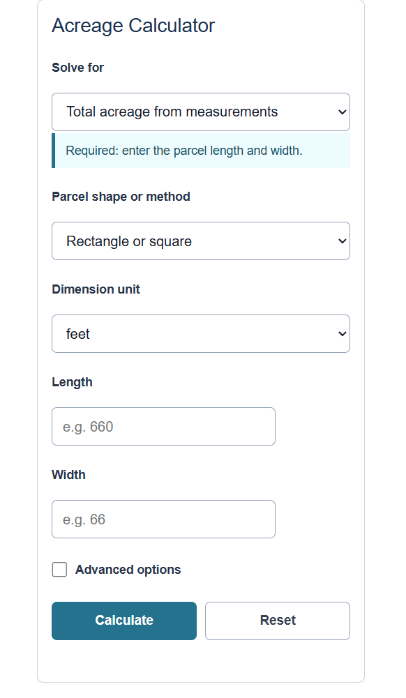 acreage calculator