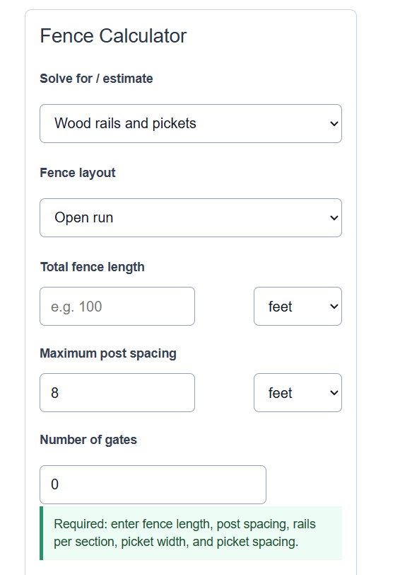 fence calculator