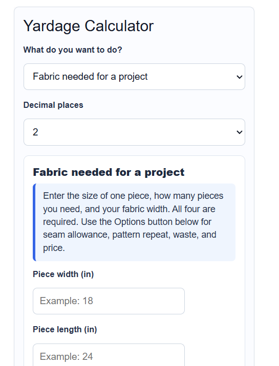 yardage calculator
