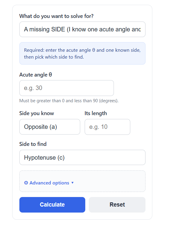 soh cah toa calculator