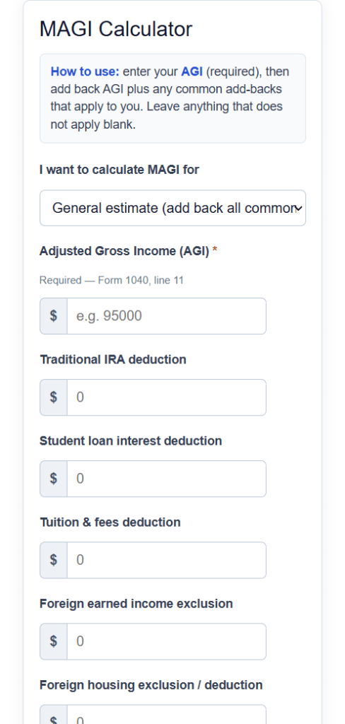 Magi Calculator
