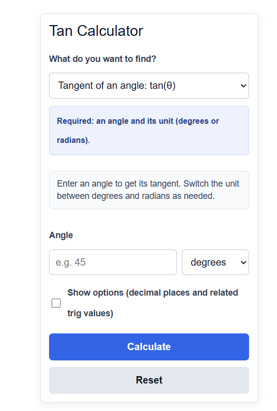 Tangent Calculator