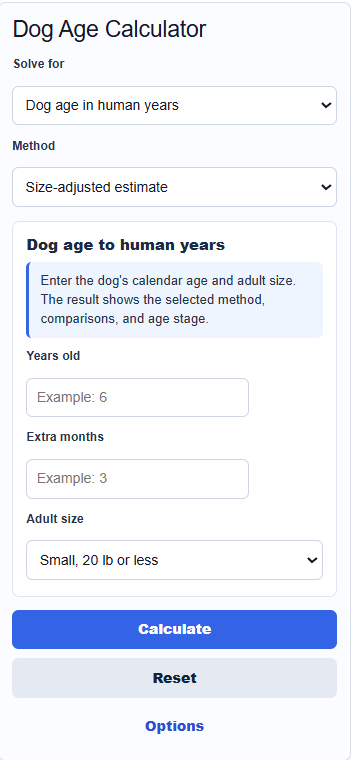Dog Age Calculator