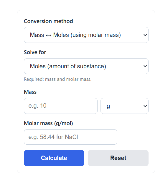 Mole Calculator
