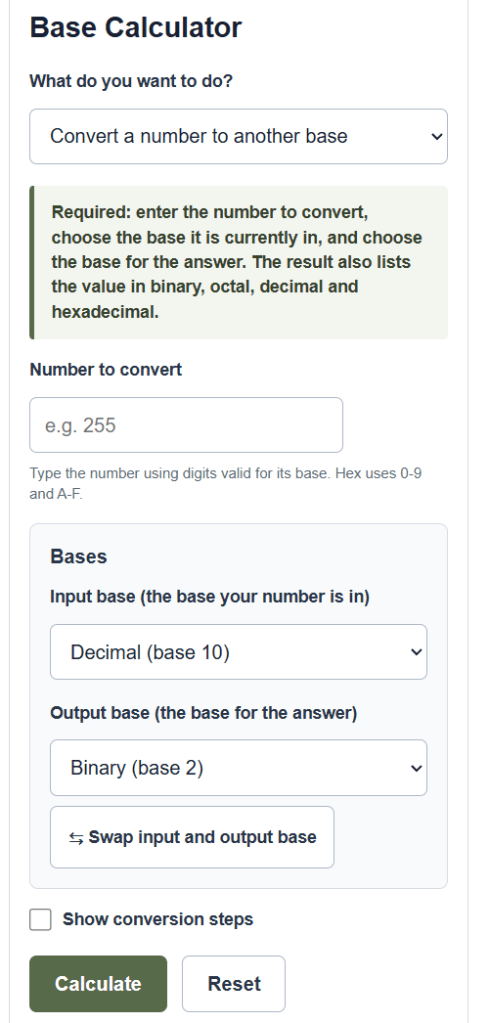 Base Calculator