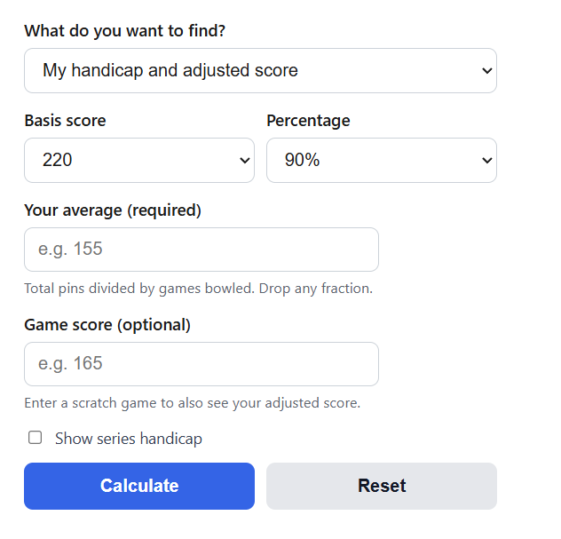 Bowling Handicap Calculator