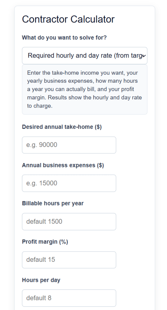 Contractor Calculator
