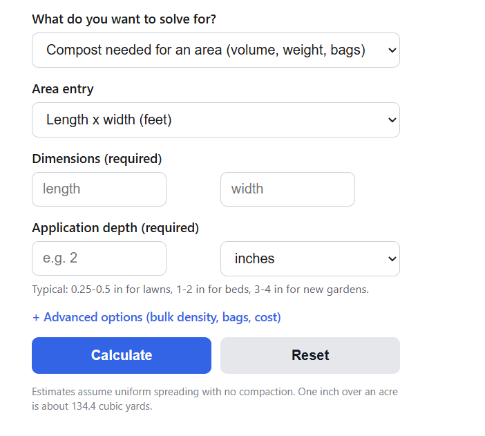 Compost Application Rate Calculator