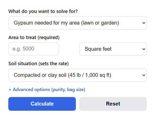 Gypsum Application Rate Calculator