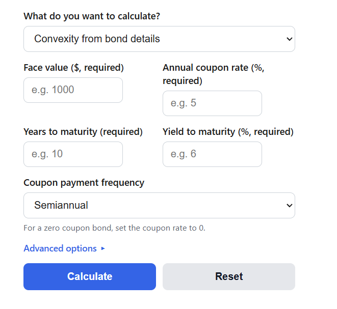 Bond Convexity Calculator