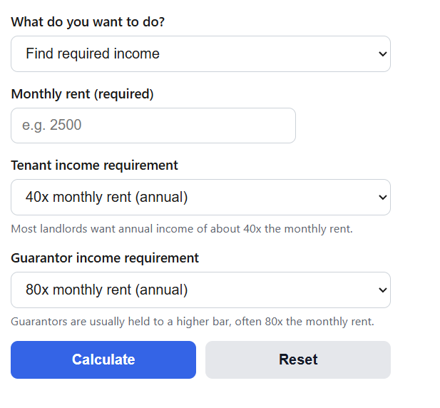 Guarantor Income Calculator
