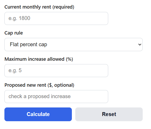 Rent Increase Cap Calculator