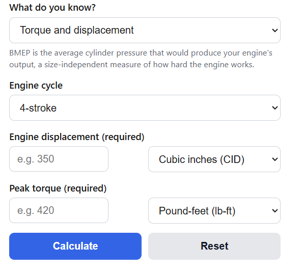 BMEP Calculator