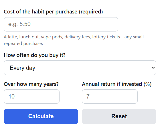 Latte Factor Calculator