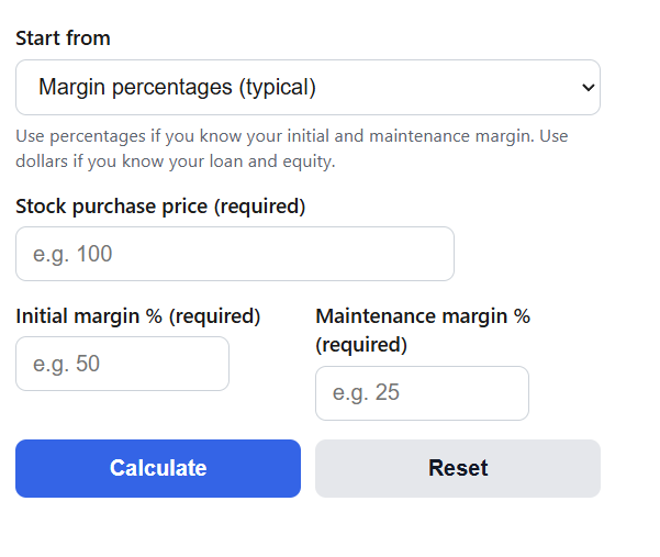 Margin Call Price Calculator
