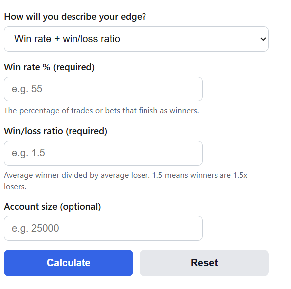 Kelly Criterion Calculator