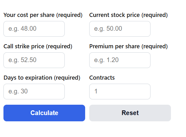 Covered Call Calculator