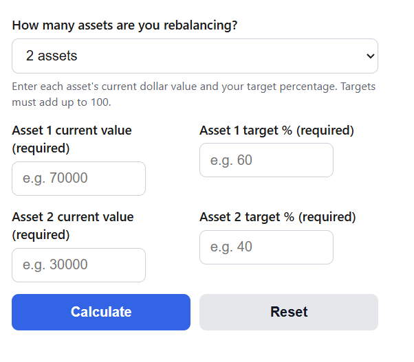 Portfolio Rebalancing Calculator